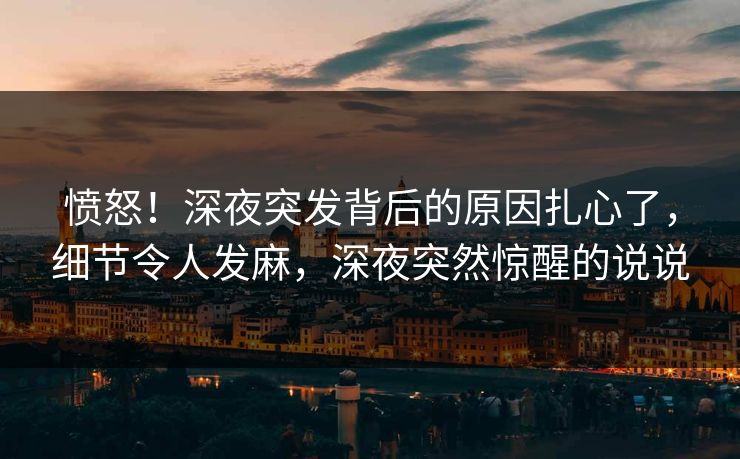 愤怒！深夜突发背后的原因扎心了，细节令人发麻，深夜突然惊醒的说说