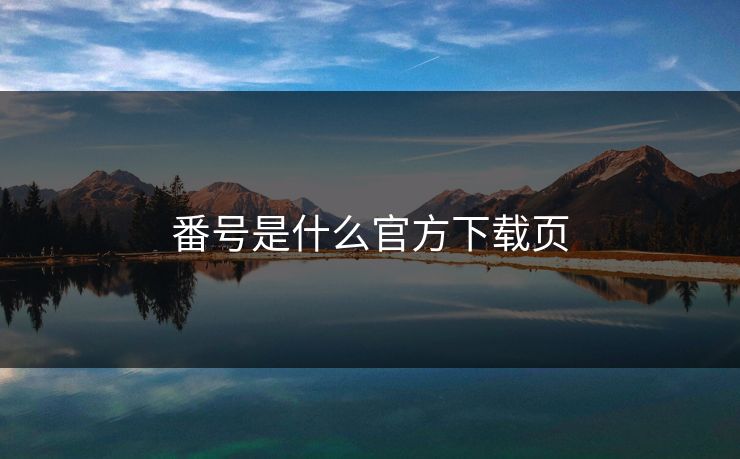 番号是什么官方下载页